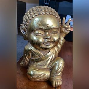 Buddha Boy Peace Sign Statue